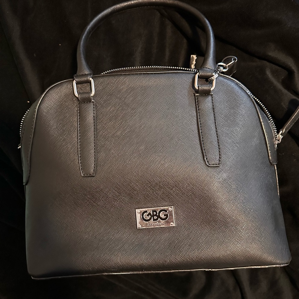 G by Guess Black Satchel with Silver Details